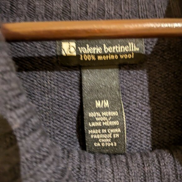 Navy Merino Wood Sweater - Picture 2 of 3